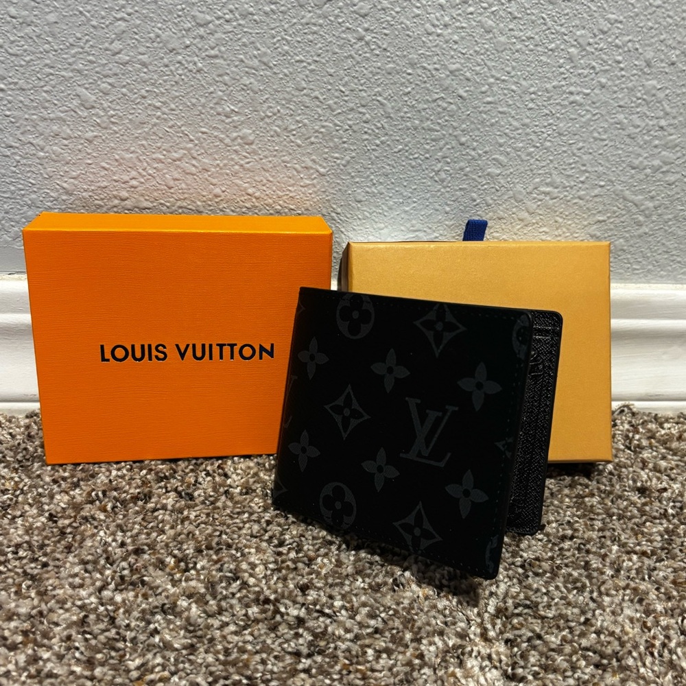 Louis Vuitton Black Monogram Canvas Money Clip Wallet